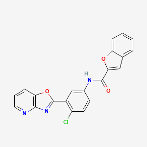 molecular formula C21H12ClN3O3 B3554866 N-(4-chloro-3-[1,3]oxazolo[4,5-b]pyridin-2-ylphenyl)-1-benzofuran-2-carboxamide 