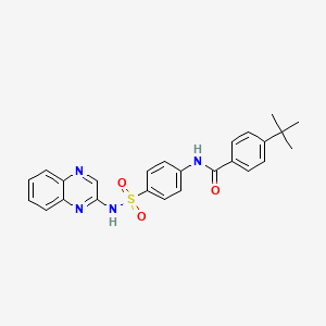 molecular formula C25H24N4O3S B3554873 4-tert-butyl-N-{4-[(2-quinoxalinylamino)sulfonyl]phenyl}benzamide 