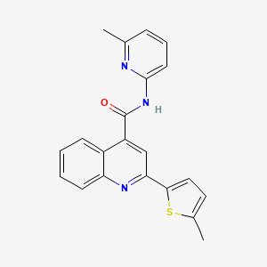 molecular formula C21H17N3OS B3554881 N-(6-methylpyridin-2-yl)-2-(5-methylthiophen-2-yl)quinoline-4-carboxamide 