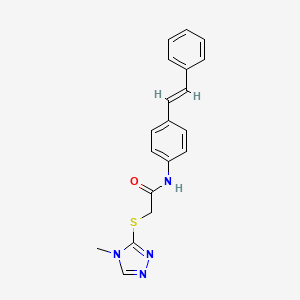 2-[(4-methyl-4H-1,2,4-triazol-3-yl)thio]-N-[4-(2-phenylvinyl)phenyl]acetamide