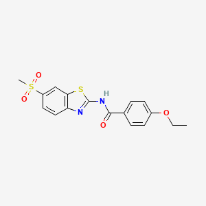 molecular formula C17H16N2O4S2 B3554894 4-ethoxy-N-[6-(methylsulfonyl)-1,3-benzothiazol-2-yl]benzamide 