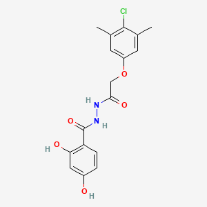 N'-[(4-chloro-3,5-dimethylphenoxy)acetyl]-2,4-dihydroxybenzohydrazide