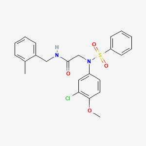 molecular formula C23H23ClN2O4S B3554923 N~2~-(3-chloro-4-methoxyphenyl)-N~1~-(2-methylbenzyl)-N~2~-(phenylsulfonyl)glycinamide 