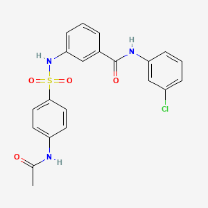 3-({[4-(acetylamino)phenyl]sulfonyl}amino)-N-(3-chlorophenyl)benzamide