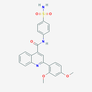 molecular formula C24H21N3O5S B3554943 N-[4-(aminosulfonyl)phenyl]-2-(2,4-dimethoxyphenyl)-4-quinolinecarboxamide 