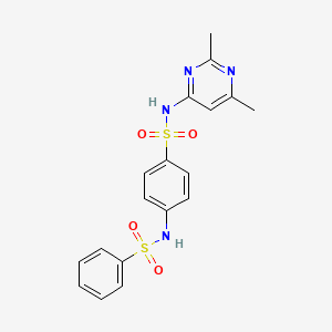 molecular formula C18H18N4O4S2 B3554955 N-(2,6-dimethyl-4-pyrimidinyl)-4-[(phenylsulfonyl)amino]benzenesulfonamide 