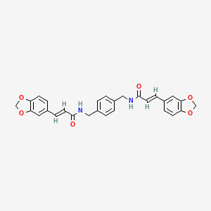 N,N'-[1,4-phenylenebis(methylene)]bis[3-(1,3-benzodioxol-5-yl)acrylamide]