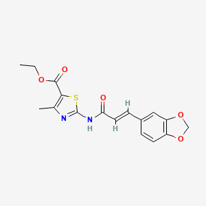 molecular formula C17H16N2O5S B3555018 ethyl 2-{[3-(1,3-benzodioxol-5-yl)acryloyl]amino}-4-methyl-1,3-thiazole-5-carboxylate 