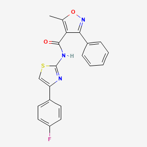 molecular formula C20H14FN3O2S B3555047 N-[4-(4-fluorophenyl)-1,3-thiazol-2-yl]-5-methyl-3-phenyl-4-isoxazolecarboxamide 