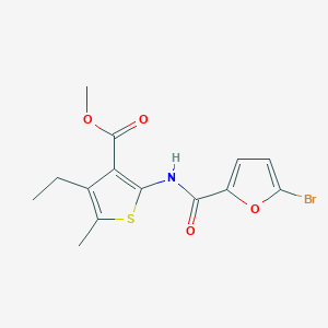 molecular formula C14H14BrNO4S B3555050 methyl 2-[(5-bromo-2-furoyl)amino]-4-ethyl-5-methyl-3-thiophenecarboxylate 