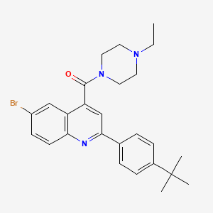 molecular formula C26H30BrN3O B3555110 6-bromo-2-(4-tert-butylphenyl)-4-[(4-ethyl-1-piperazinyl)carbonyl]quinoline 