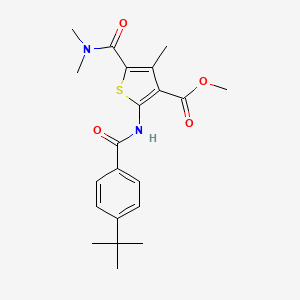 molecular formula C21H26N2O4S B3555118 methyl 2-[(4-tert-butylbenzoyl)amino]-5-[(dimethylamino)carbonyl]-4-methyl-3-thiophenecarboxylate 