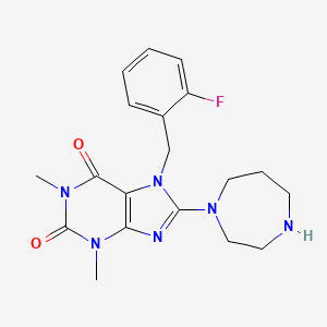 8-(1,4-diazepan-1-yl)-7-(2-fluorobenzyl)-1,3-dimethyl-3,7-dihydro-1H-purine-2,6-dione