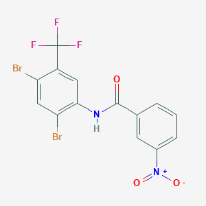 molecular formula C14H7Br2F3N2O3 B3555174 N-[2,4-dibromo-5-(trifluoromethyl)phenyl]-3-nitrobenzamide 