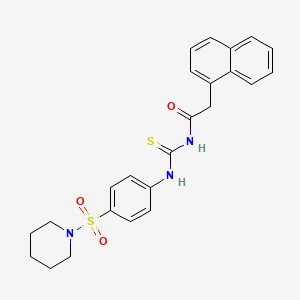 molecular formula C24H25N3O3S2 B3555184 2-(1-naphthyl)-N-({[4-(1-piperidinylsulfonyl)phenyl]amino}carbonothioyl)acetamide 