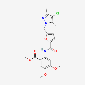 methyl 2-({5-[(4-chloro-3,5-dimethyl-1H-pyrazol-1-yl)methyl]-2-furoyl}amino)-4,5-dimethoxybenzoate