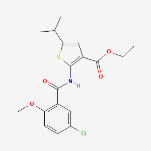 molecular formula C18H20ClNO4S B3555216 ethyl 2-[(5-chloro-2-methoxybenzoyl)amino]-5-isopropyl-3-thiophenecarboxylate 