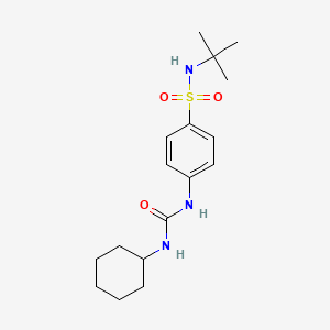 molecular formula C17H27N3O3S B3555260 N-(tert-butyl)-4-{[(cyclohexylamino)carbonyl]amino}benzenesulfonamide 