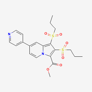 molecular formula C21H24N2O6S2 B3555271 methyl 1,2-bis(propylsulfonyl)-7-(4-pyridinyl)-3-indolizinecarboxylate 