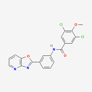 molecular formula C20H13Cl2N3O3 B3555280 3,5-dichloro-4-methoxy-N-(3-[1,3]oxazolo[4,5-b]pyridin-2-ylphenyl)benzamide 