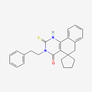 molecular formula C24H24N2OS B3555291 3-(2-phenylethyl)-2-thioxo-2,3-dihydro-1H-spiro[benzo[h]quinazoline-5,1'-cyclopentan]-4(6H)-one 