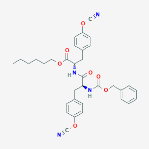 hexyl (2S)-3-(4-cyanatophenyl)-2-[[(2S)-3-(4-cyanatophenyl)-2-(phenylmethoxycarbonylamino)propanoyl]amino]propanoate