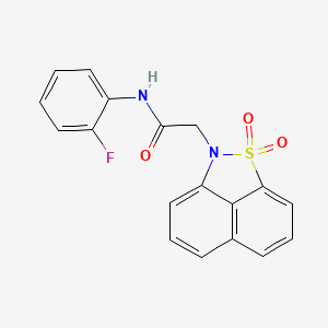 molecular formula C18H13FN2O3S B3555343 2-(1,1-dioxido-2H-naphtho[1,8-cd]isothiazol-2-yl)-N-(2-fluorophenyl)acetamide 