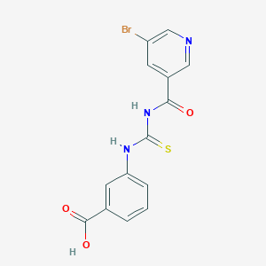 3-[({[(5-bromo-3-pyridinyl)carbonyl]amino}carbonothioyl)amino]benzoic acid