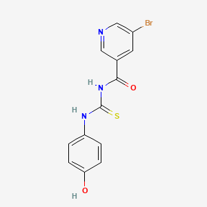 molecular formula C13H10BrN3O2S B3555349 5-bromo-N-{[(4-hydroxyphenyl)amino]carbonothioyl}nicotinamide 