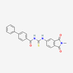 N-{[(2-methyl-1,3-dioxo-2,3-dihydro-1H-isoindol-5-yl)amino]carbonothioyl}-4-biphenylcarboxamide