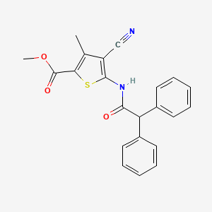 molecular formula C22H18N2O3S B3555371 methyl 4-cyano-5-[(diphenylacetyl)amino]-3-methyl-2-thiophenecarboxylate 