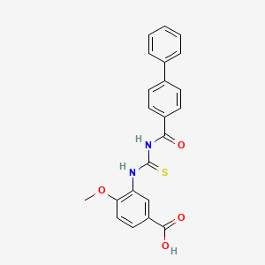 molecular formula C22H18N2O4S B3555387 3-({[(4-biphenylylcarbonyl)amino]carbonothioyl}amino)-4-methoxybenzoic acid 