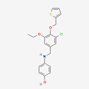 molecular formula C20H20ClNO3S B3555391 4-{[3-chloro-5-ethoxy-4-(2-thienylmethoxy)benzyl]amino}phenol 