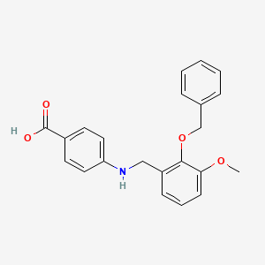 molecular formula C22H21NO4 B3555397 4-{[2-(benzyloxy)-3-methoxybenzyl]amino}benzoic acid 