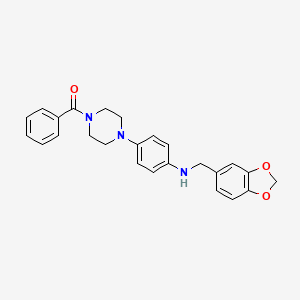 (1,3-benzodioxol-5-ylmethyl)[4-(4-benzoyl-1-piperazinyl)phenyl]amine