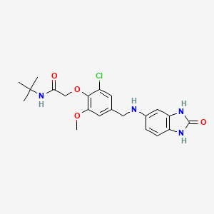 molecular formula C21H25ClN4O4 B3555415 N-(tert-butyl)-2-(2-chloro-6-methoxy-4-{[(2-oxo-2,3-dihydro-1H-benzimidazol-5-yl)amino]methyl}phenoxy)acetamide 