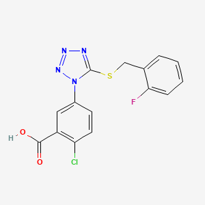 2-chloro-5-{5-[(2-fluorobenzyl)thio]-1H-tetrazol-1-yl}benzoic acid