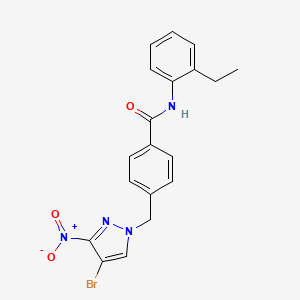 molecular formula C19H17BrN4O3 B3555456 4-[(4-bromo-3-nitro-1H-pyrazol-1-yl)methyl]-N-(2-ethylphenyl)benzamide 