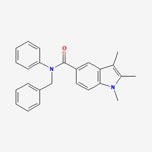 molecular formula C25H24N2O B3555479 N-benzyl-1,2,3-trimethyl-N-phenyl-1H-indole-5-carboxamide 