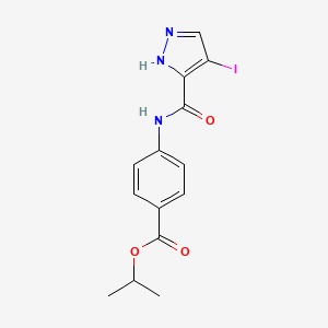 molecular formula C14H14IN3O3 B3555485 isopropyl 4-{[(4-iodo-1H-pyrazol-3-yl)carbonyl]amino}benzoate 