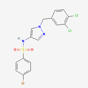 molecular formula C16H12BrCl2N3O2S B3555488 4-bromo-N-[1-(3,4-dichlorobenzyl)-1H-pyrazol-4-yl]benzenesulfonamide 