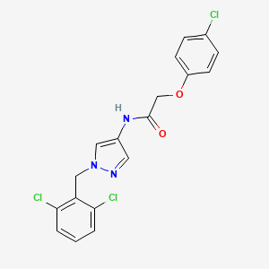 molecular formula C18H14Cl3N3O2 B3555495 2-(4-chlorophenoxy)-N-[1-(2,6-dichlorobenzyl)-1H-pyrazol-4-yl]acetamide 