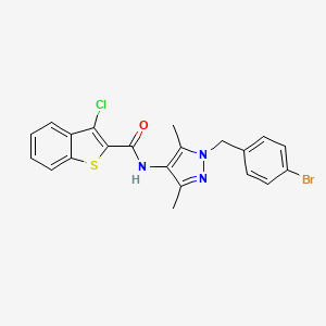 N-[1-(4-bromobenzyl)-3,5-dimethyl-1H-pyrazol-4-yl]-3-chloro-1-benzothiophene-2-carboxamide