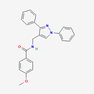 N-[(1,3-diphenyl-1H-pyrazol-4-yl)methyl]-4-methoxybenzamide