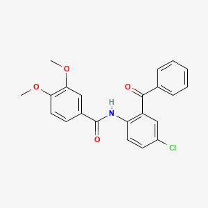 molecular formula C22H18ClNO4 B3555555 N-(2-benzoyl-4-chlorophenyl)-3,4-dimethoxybenzamide 