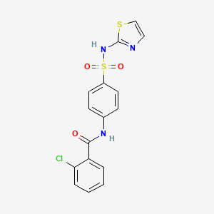 molecular formula C16H12ClN3O3S2 B3555560 2-chloro-N-{4-[(1,3-thiazol-2-ylamino)sulfonyl]phenyl}benzamide 