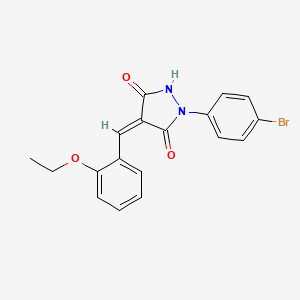 molecular formula C18H15BrN2O3 B3555576 1-(4-bromophenyl)-4-(2-ethoxybenzylidene)-3,5-pyrazolidinedione 