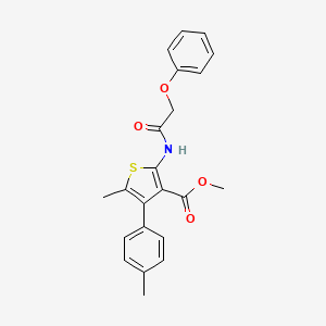 molecular formula C22H21NO4S B3555595 methyl 5-methyl-4-(4-methylphenyl)-2-[(phenoxyacetyl)amino]-3-thiophenecarboxylate 