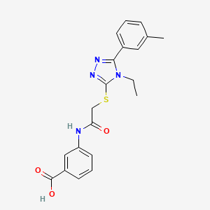 molecular formula C20H20N4O3S B3555598 3-[({[4-ethyl-5-(3-methylphenyl)-4H-1,2,4-triazol-3-yl]thio}acetyl)amino]benzoic acid 