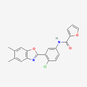 molecular formula C20H15ClN2O3 B3555628 N-[4-chloro-3-(5,6-dimethyl-1,3-benzoxazol-2-yl)phenyl]-2-furamide 